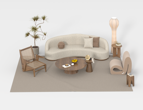  沙发组合3d模型 