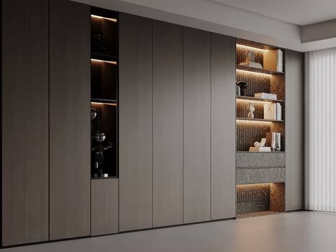  意式书柜3d模型 