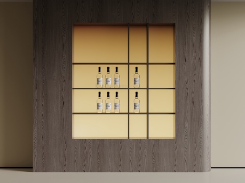 现代酒柜 酒架su模型