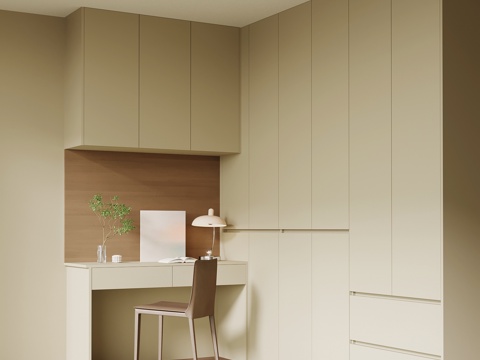  现代衣柜 书桌3d模型 