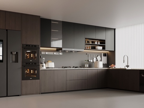 现代意式厨房su模型