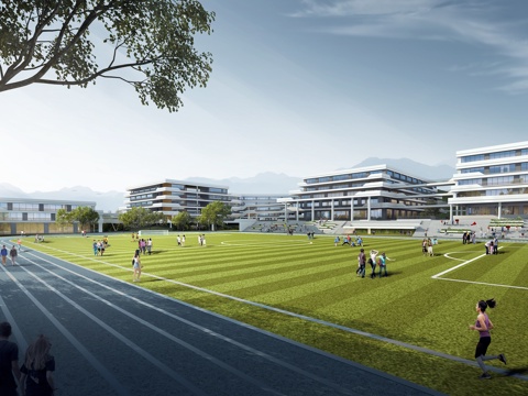  现代 职业学校 教学楼 建筑外观 学校3D模型3d模型 