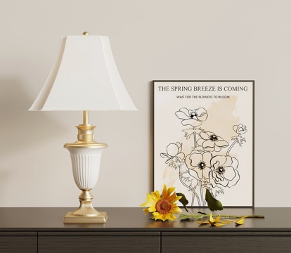 法式复古台灯 向日葵su模型