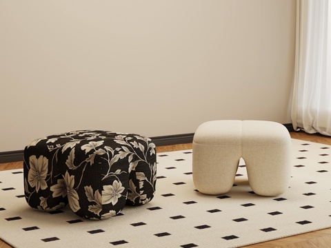 现代凳子 法式复古凳子 换鞋凳 沙发凳su模型