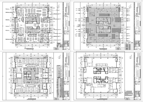 1100平办公室 最新全套施工图 效果图合集cad施工图