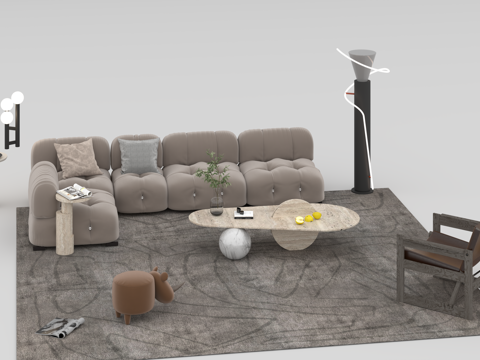  沙发组合3d模型 