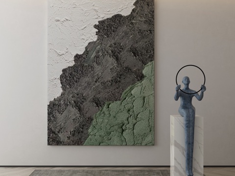  侘寂挂画 油画3d模型 