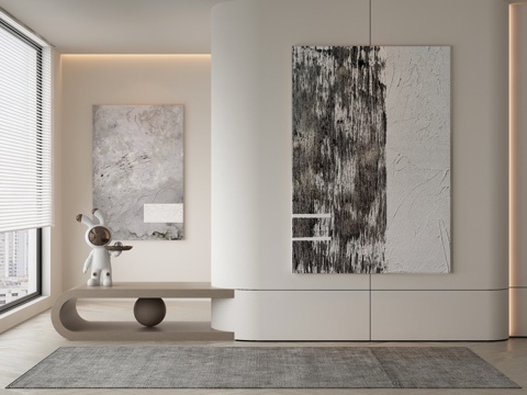  侘寂挂画 油画3d模型 