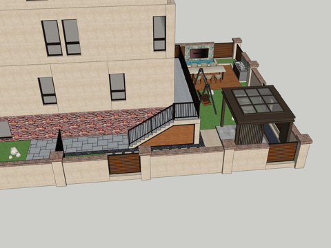 微景观 造景 草坪灯 室内景观 阳光房su模型