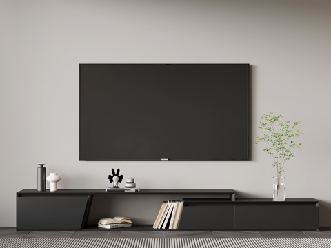 现代意式电视柜su模型