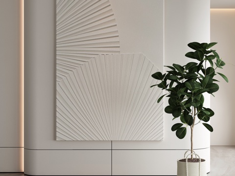  侘寂挂画 油画3d模型 