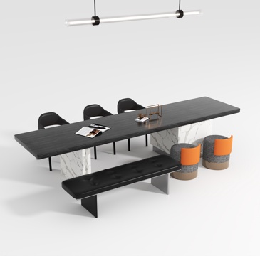  现代茶桌椅组合3d模型 