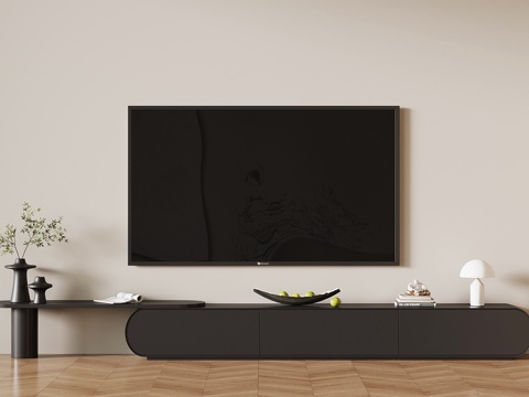  现代意式电视柜su模型 