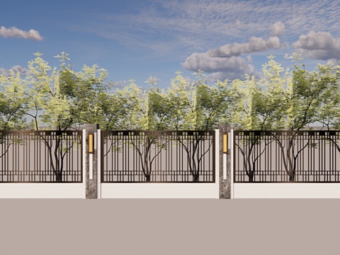 造景 庭院灯 门 景观 水池 草坪灯 庭院门 室内造景 露台su模型