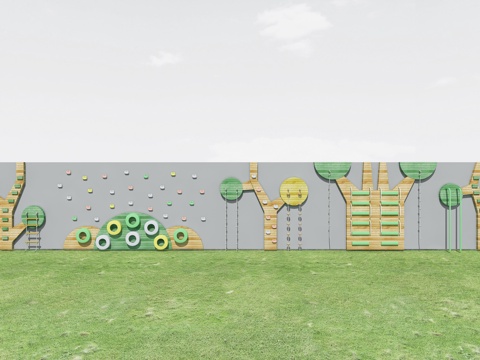  幼儿园户外攀爬墙 攀爬设备3d模型 