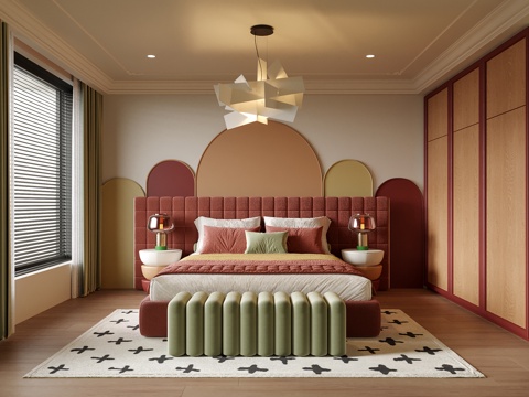  现代女孩房 女儿房 儿童房 卧室3d模型 