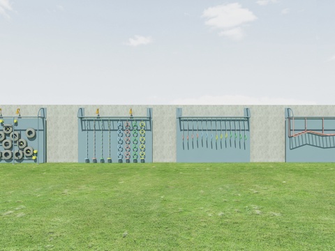  幼儿园户外攀爬墙 攀爬设备3d模型 