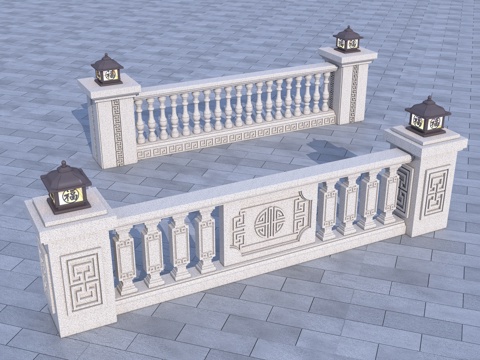 葫芦花瓶 花瓶栏杆su模型