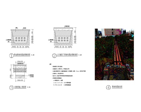 电气节点_预埋电缆基础_预埋电缆套管_预埋电缆节点详图cad施工图