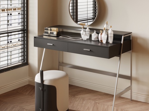  现代法式梳妆台3d模型 