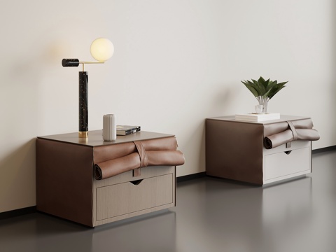  现代意式床头柜3d模型 