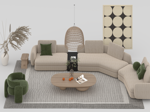  沙发组合3d模型 