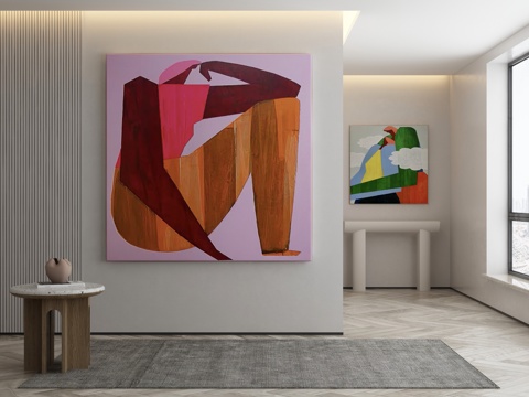  侘寂挂画 油画3d模型 