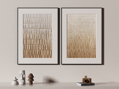  侘寂挂画 油画3d模型 