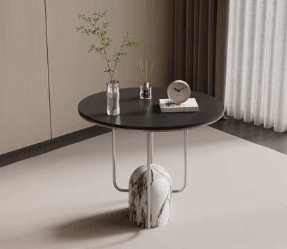  现代意式边几 角几圆几3d模型 