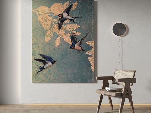  中古，复古，现代，装饰画3d模型 