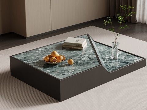  现代意式茶几 大理石茶几3d模型 