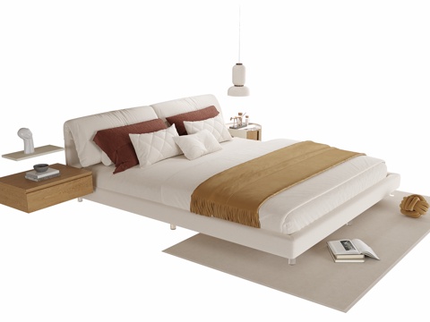  现代单人床 双人床 儿童床3d模型 