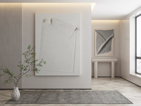  侘寂挂画 油画3d模型 