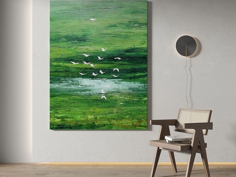  中古，复古，现代，装饰画3d模型 