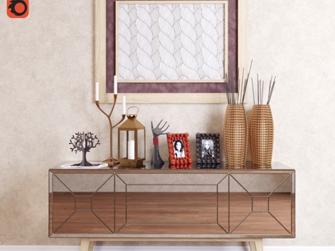  现代玄关柜3d模型 