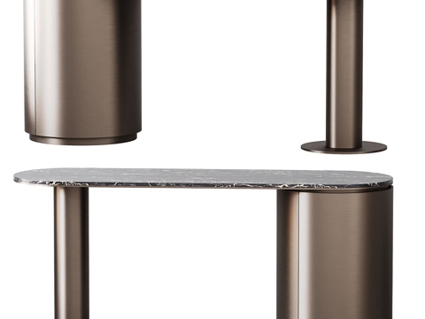  现代意式轻奢梳妆台 书桌3d模型 