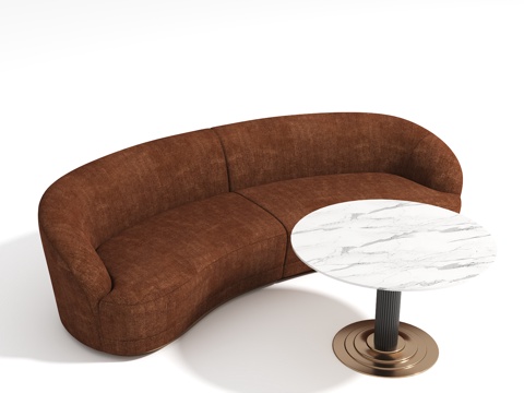  现代弧形多人沙发3d模型 