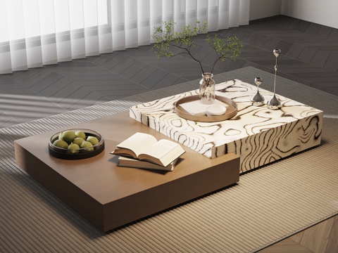  现代意式茶几3d模型 