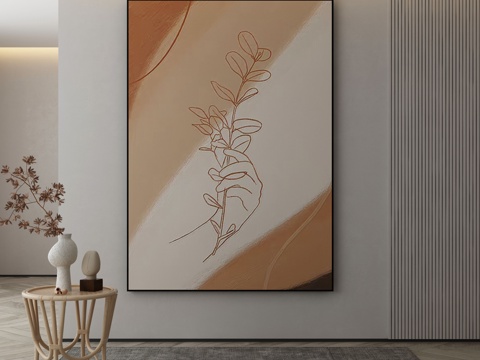  侘寂挂画 油画3d模型 