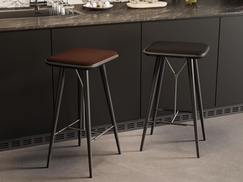 现代意式吧凳su模型