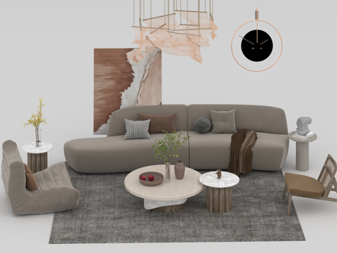  沙发组合3d模型 