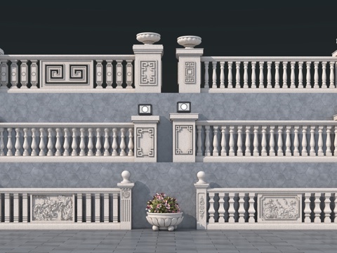 葫芦花瓶 花瓶栏杆su模型