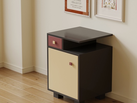  现代床头柜3d模型 