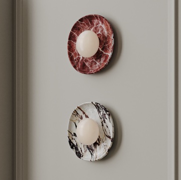 现代壁灯组合 云石壁灯 石材壁灯 大理石壁灯 卧室壁灯 装饰su模型