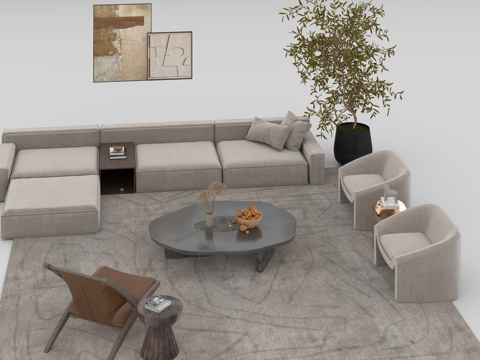  沙发组合3d模型 