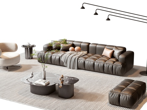  Minotti现代沙发茶几组合3d模型 