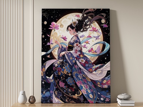  现代，动漫，中古，抽象，装饰画3d模型 