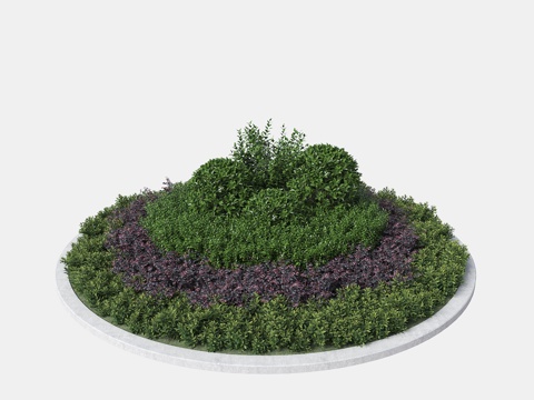  灌木 花坛 组团灌木 绿化带植物 球形植被 球形植物 绿化带3d模型 