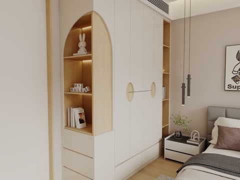  现代儿童房衣柜3d模型 