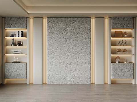 现代书柜 酒柜su模型